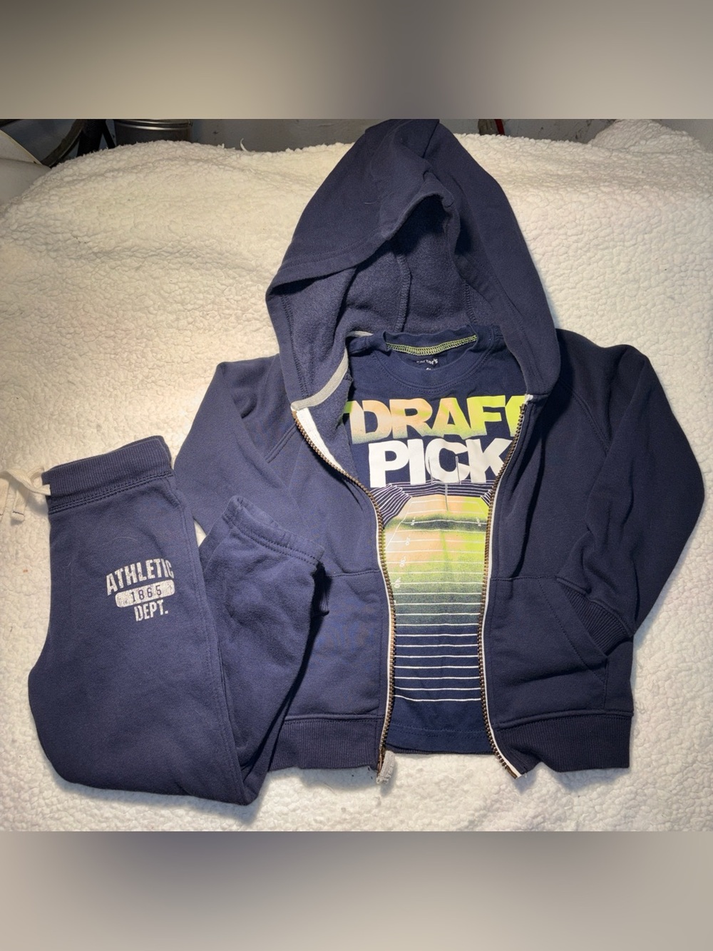 Carter's Toddler 3-piece Sweatsuit and Navy Tee with Sport details